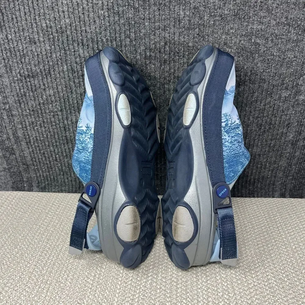 Crocs x Busch Light All Terrain Clog Slip Ons Blue Plaid Mens Size 12 US - Picture 6 of 8